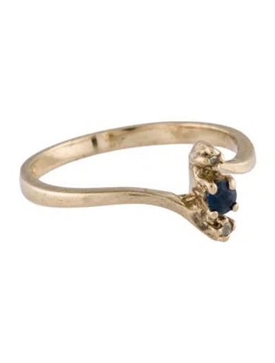 Pre-owned Ring 10k Sapphire & Diamond Cocktail  In Multi
