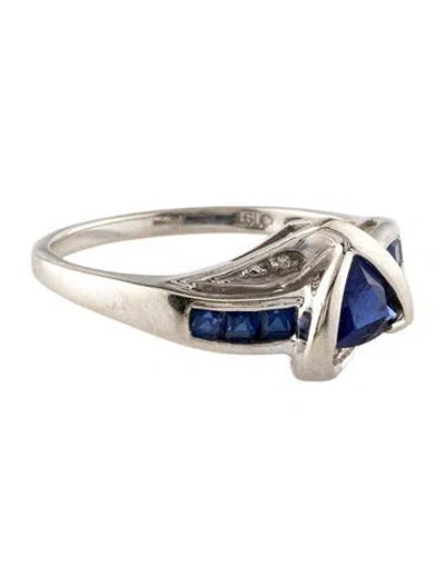Pre-owned Ring 10k Sapphire & Diamond Cocktail  In Multi