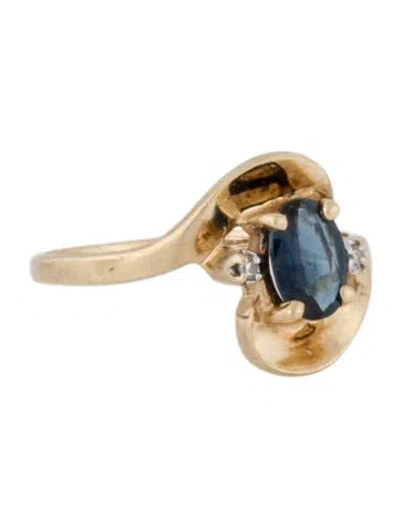 Pre-owned Ring 10k Sapphire & Diamond Cocktail  In Multi