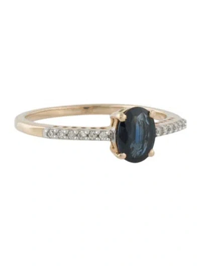 Pre-owned Ring 10k Sapphire & Diamond Cocktail  In Multi