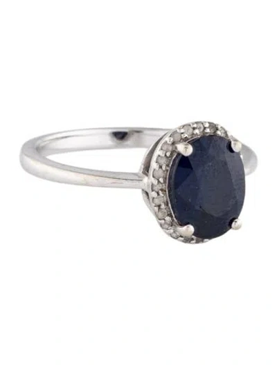 Pre-owned Ring 10k Sapphire & Diamond Cocktail  In Multi