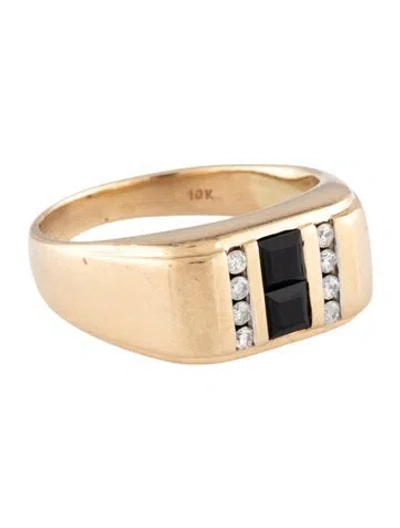Pre-owned Ring 10k Sapphire & Diamond Cocktail  In Multi