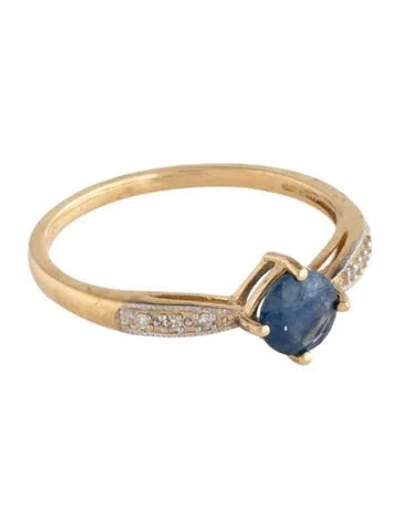 Pre-owned Ring 10k Sapphire & Diamond Cocktail  In Multicolor