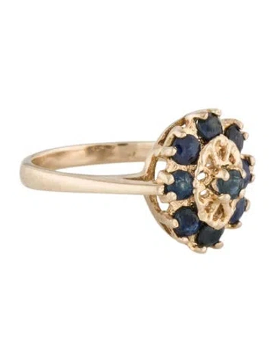 Pre-owned Ring 10k Sapphire Cocktail  In Multi