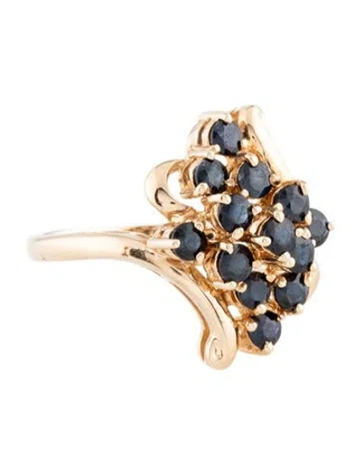 Pre-owned Ring 10k Sapphire Cocktail  In Multicolor