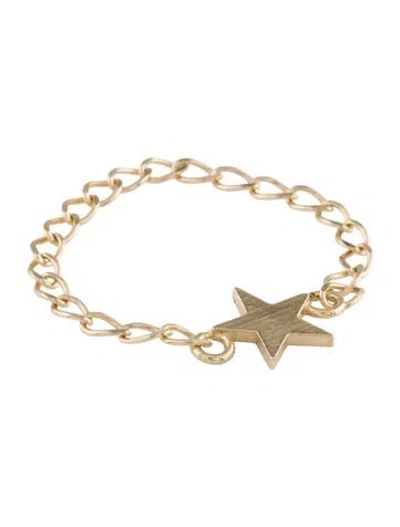 Pre-owned Ring 10k Star Chain Link Cocktail  In Multicolor