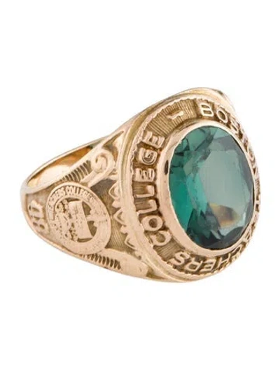 Pre-owned Ring 10k Synthetic Spinel Class  In Multi