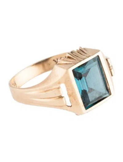 Pre-owned Ring 10k Synthetic Spinel Cocktail  In Multi