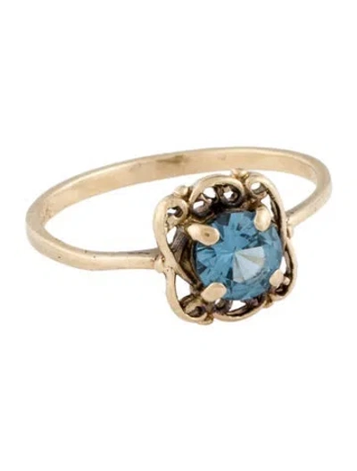Pre-owned Ring 10k Synthetic Spinel Cocktail  In Multi