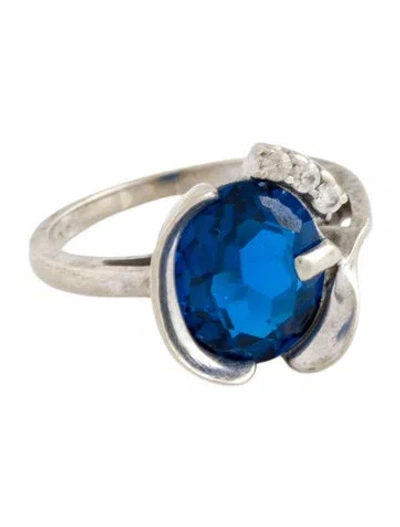 Pre-owned Ring 10k Synthetic Spinel Cocktail  In Multicolor