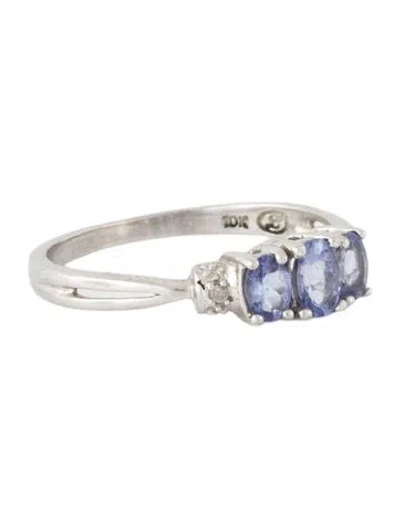 Pre-owned Ring 10k Tanzanite & Diamond Band In Multicolor