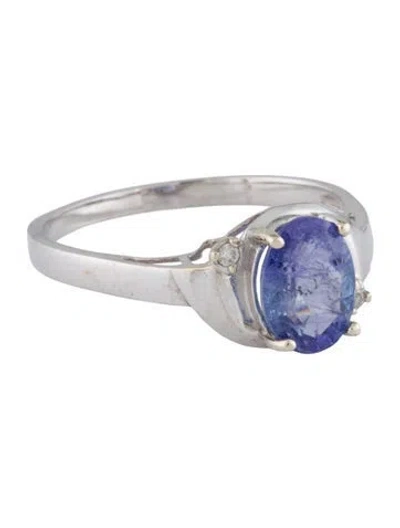 Pre-owned Ring 10k Tanzanite & Diamond Cocktail  In Multicolor