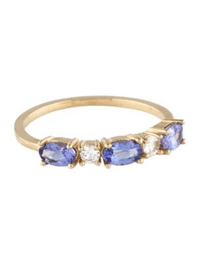 Pre-owned Ring 10k Tanzanite & Sapphire  In Multicolor