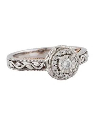 Pre-owned Ring 10k Textured Diamond  In Multi