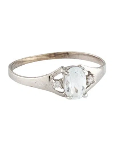 Pre-owned Ring 10k Topaz & Diamond Cocktail  In Multicolor