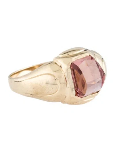 Pre-owned Ring 10k Tourmaline Cocktail  In Multi