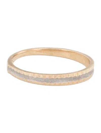 Pre-owned Ring 10k Two-tone Band In Multicolor