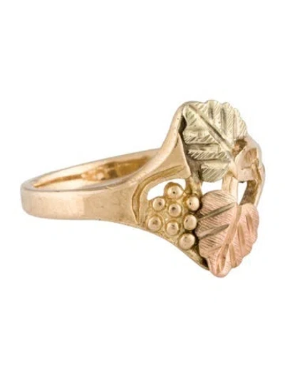 Pre-owned Ring 10k Two-tone Grapevine Cocktail  In Multi