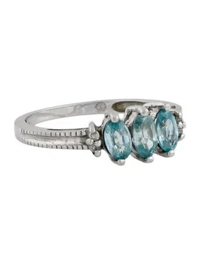 Pre-owned Ring 10k Zircon & Diamond Cocktail  In Multi