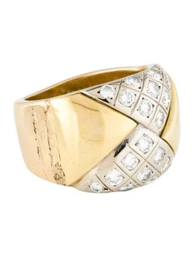 Pre-owned Ring 1.18ctw Diamond Cocktail  In Multi