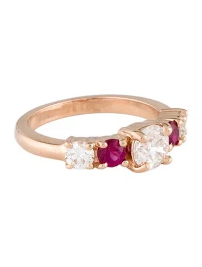 Pre-owned Ring 1.20ctw Diamond & Ruby Engagement  In Multi
