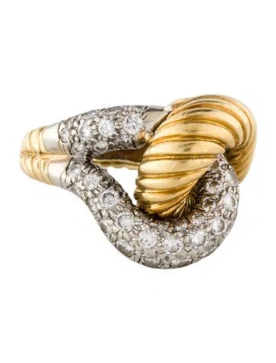 Pre-owned Ring 1.21ctw Diamond Cocktail  In Multi