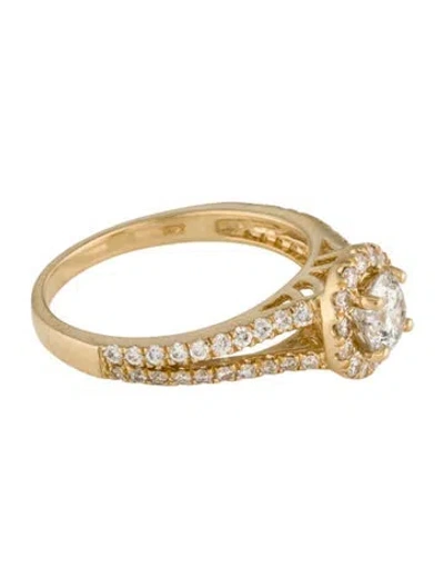 Pre-owned Ring 1.24ctw Diamond Halo Engagement  In Multi