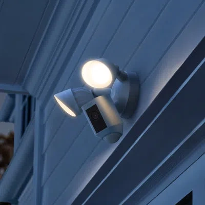 Ring 125 W Led Video Enabled Dusk To Dawn Outdoor Security Flood Light With Motion Sensor In White