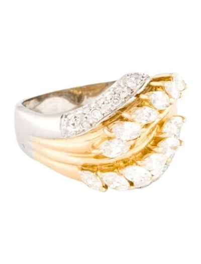 Pre-owned Ring 1.33ctw Diamond Cocktail  In Multi