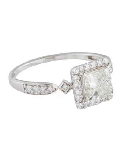 Pre-owned Ring 1.38ctw Lab-grown Diamond Engagement  In Multi