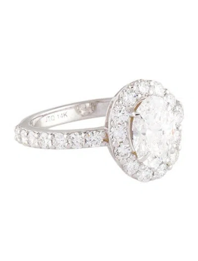 Pre-owned Ring 1.42ct Lab-grown Diamond Halo Engagement  In Multi