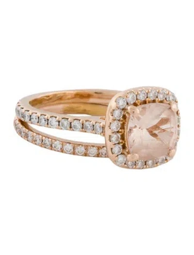 Pre-owned Ring 1.43ct Morganite & Diamond Wedding  Set In Multi