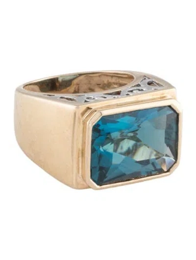 Pre-owned Ring 14k 10.04ct Topaz Cocktail  In Multicolor
