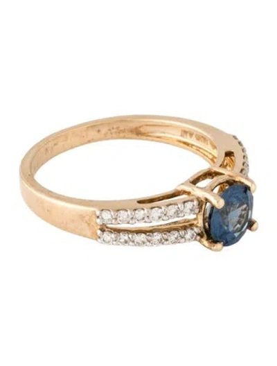 Pre-owned Ring 14k 1.00ct Sapphire & Diamond Cocktail  In Multicolor