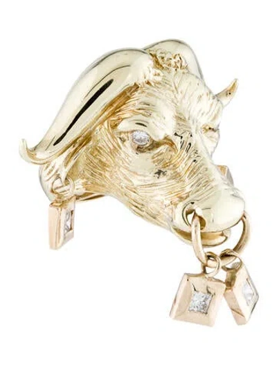 Pre-owned Ring 14k 1.00ctw Diamond Buffalo Cocktail  In Multi