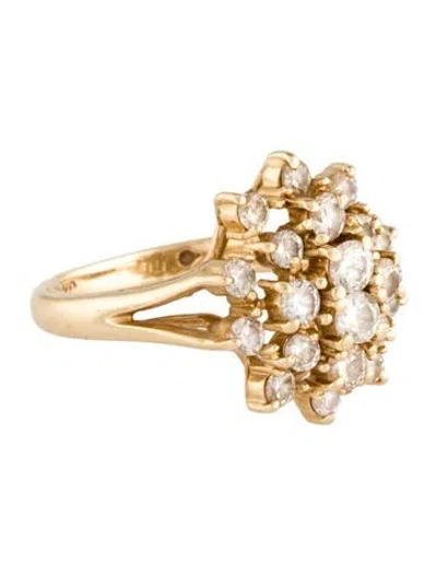 Pre-owned Ring 14k 1.00ctw Diamond Cocktail  In Multi