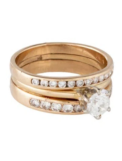 Pre-owned Ring 14k 1.00ctw Diamond Cocktail  In Multicolor
