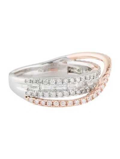 Pre-owned Ring 14k 1.00ctw Diamond Crossover Band  In Multi