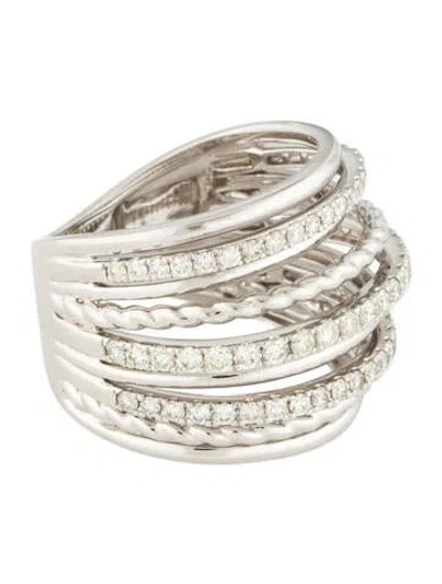 Pre-owned Ring 14k 1.00ctw Diamond Pavé Multi-row Band
