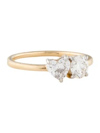 Pre-owned Ring 14k 1.02ct Lab-grown Toi Et Moi Cocktail  In Multi