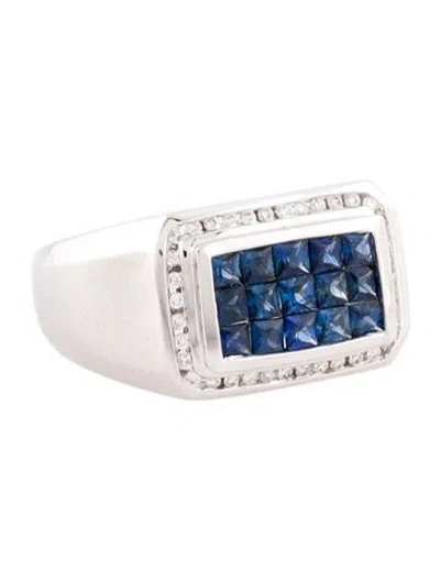 Pre-owned Ring 14k 1.02ct Sapphire & Diamond Cocktail  In Multi