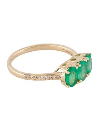 Pre-owned Ring 14k 1.02ctw Emerald & Sapphire Cocktail  In Multi