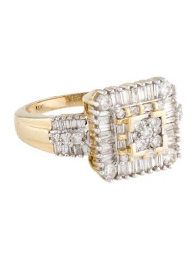 Pre-owned Ring 14k 1.03ctw Diamond Cocktail  In Multi