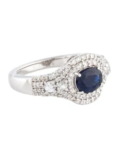 Pre-owned Ring 14k 1.04ct Sapphire & Diamond Cocktail  In Multi