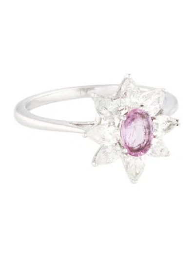 Pre-owned Ring 14k 1.04ctw Diamond & Sapphire Cocktail  In Multi
