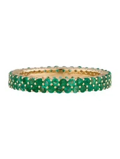 Pre-owned Ring 14k 1.04ctw Emerald Eternity Band In Multi