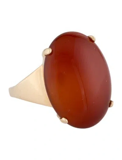 Pre-owned Ring 14k 10.57ctw Carnelian Cocktail  In Multi
