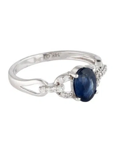 Pre-owned Ring 14k 1.05ct Sapphire & Diamond Band In Multicolor
