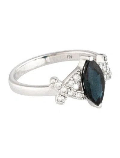 Pre-owned Ring 14k 1.05ct Sapphire & Diamond Cocktail  In Multicolor