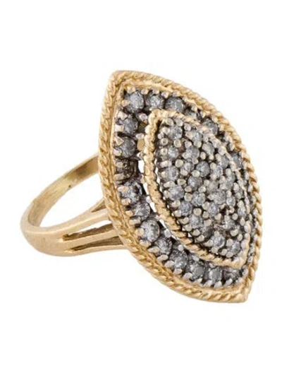 Pre-owned Ring 14k 1.05ctw Diamond Cocktail  In Multi
